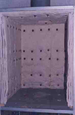 Horno Cer&aacute;mico de Gas. Modelo 1200/1400/1800. Vista Interior de B&oacute;veda Cubierta con Fibra Cer&aacute;mica.