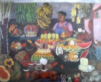 Olga Costa Reproducci�n firmada "Vendedora de frutas"